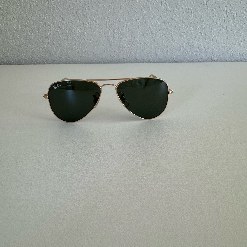 Ray-Ban Aviator Sunglasses - Gold Frame with Dark Green Lenses